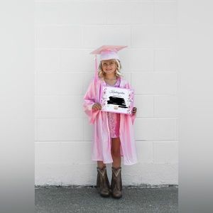 Pink Kindergarten Graduation Cap and Gown
